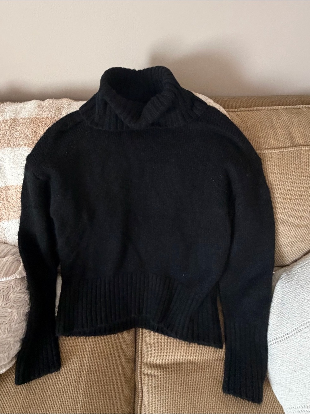 SO Black Turtleneck Cowl Sweater